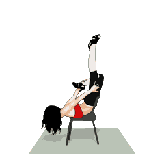 Personnage dansant avec une chaise pour exprimer grâce et sensualité